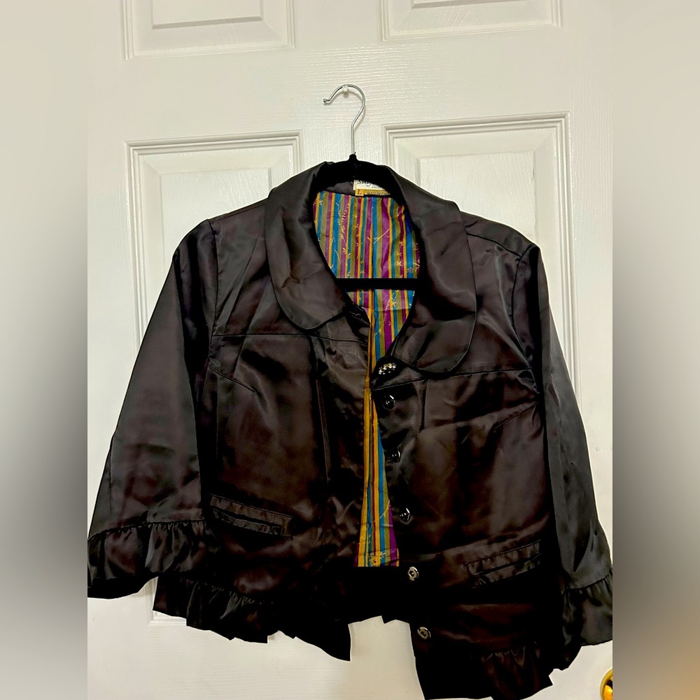 Silk Jacket brown pattern on inside